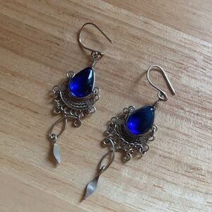 Dark Blue Glass Bead (II) Earring Made in India
